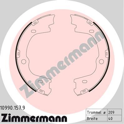 Brake Shoe Set, parking brake ZIMMERMANN 10990.157.9