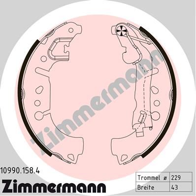 Комплект гальмівних колодок ZIMMERMANN 10990.158.4