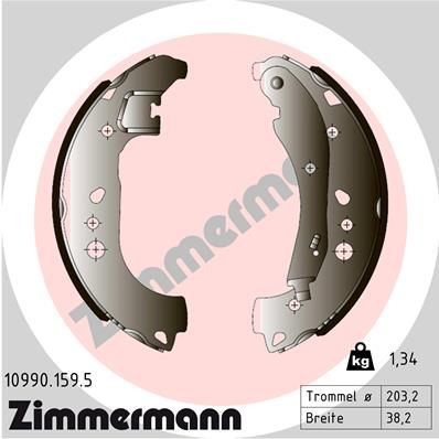 Stabdžių trinkelių komplektas ZIMMERMANN 10990.159.5