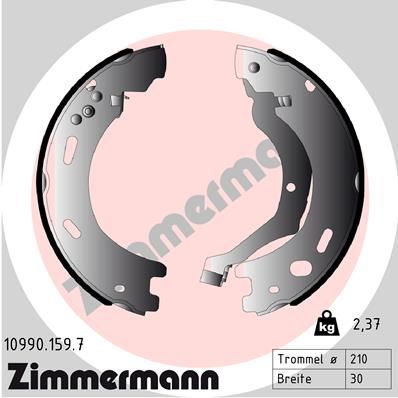 Brake Shoe Set, parking brake ZIMMERMANN 10990.159.7