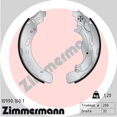 Комплект гальмівних колодок ZIMMERMANN 10990.160.1