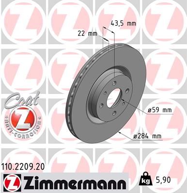 Гальмівний диск ZIMMERMANN 110.2209.20