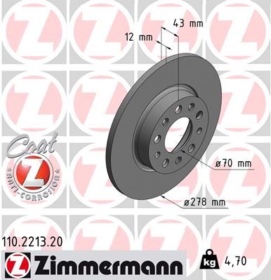 Brake Disc ZIMMERMANN 110.2213.20
