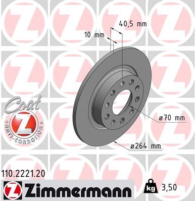 Brake Disc ZIMMERMANN 110.2221.20