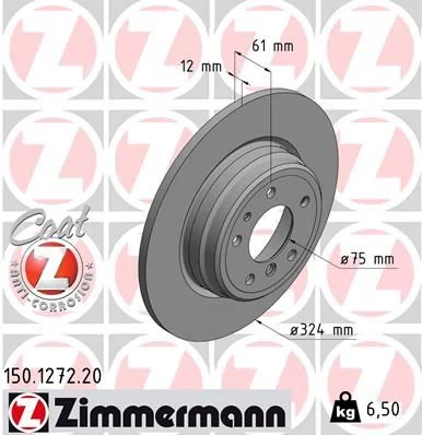 Stabdžių diskas ZIMMERMANN 150.1272.20