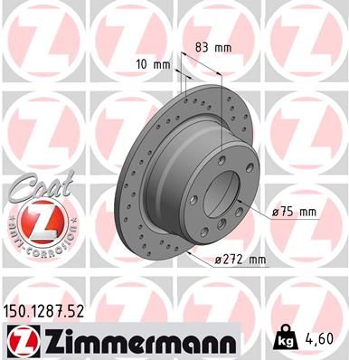 Гальмівний диск ZIMMERMANN 150.1287.52