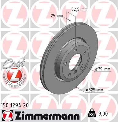 Stabdžių diskas ZIMMERMANN 150.1294.20