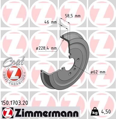 Гальмівний барабан ZIMMERMANN 150.1703.20