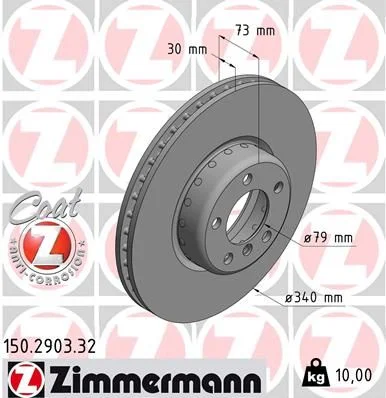 Stabdžių diskas ZIMMERMANN 150.2903.32