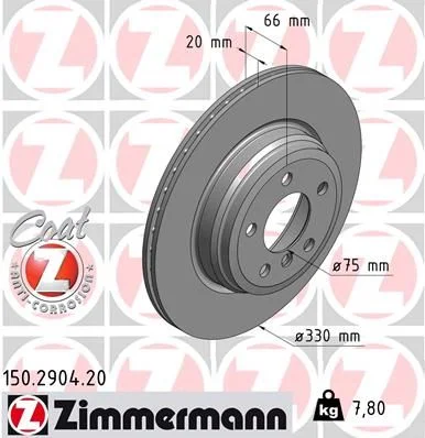 Stabdžių diskas ZIMMERMANN 150.2904.20
