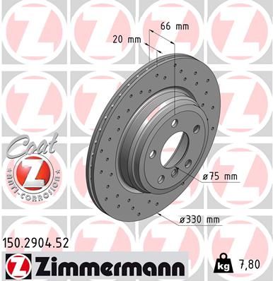 Stabdžių diskas ZIMMERMANN 150.2904.52