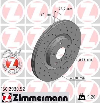 Brake Disc ZIMMERMANN 150.2930.52