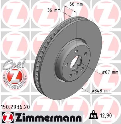 Гальмівний диск ZIMMERMANN 150.2936.20