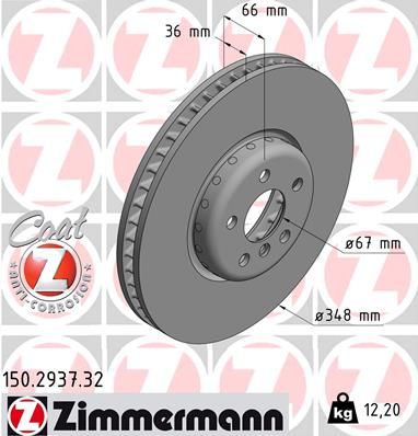 Гальмівний диск ZIMMERMANN 150.2937.32