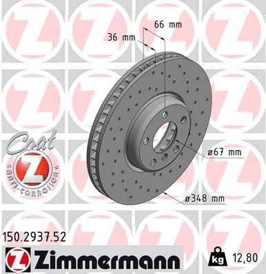 Brake Disc ZIMMERMANN 150.2937.52