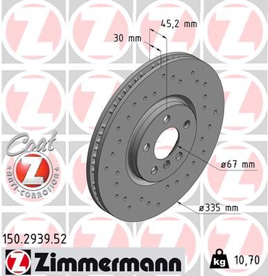 Гальмівний диск ZIMMERMANN 150.2939.52