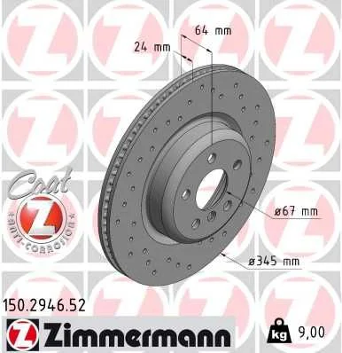 Stabdžių diskas ZIMMERMANN 150.2946.52