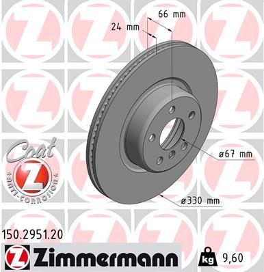 Brake Disc ZIMMERMANN 150.2951.20