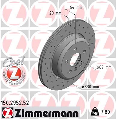 Brake Disc ZIMMERMANN 150.2952.52