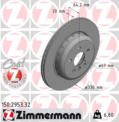 Stabdžių diskas ZIMMERMANN 150.2953.32