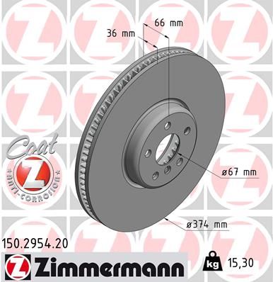 Brake Disc ZIMMERMANN 150.2954.20