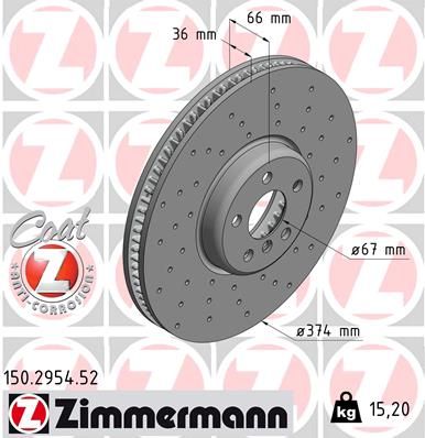 Гальмівний диск ZIMMERMANN 150.2954.52