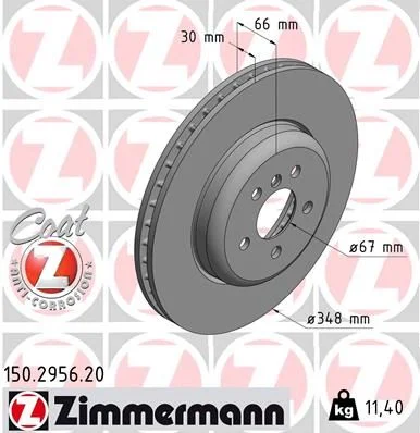 Stabdžių diskas ZIMMERMANN 150.2956.20