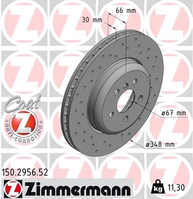 Stabdžių diskas ZIMMERMANN 150.2956.52