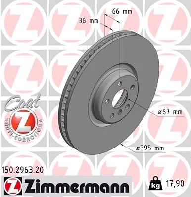 Stabdžių diskas ZIMMERMANN 150.2963.20