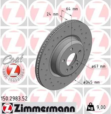 Stabdžių diskas ZIMMERMANN 150.2983.52