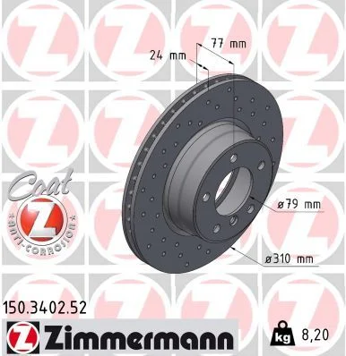Гальмівний диск ZIMMERMANN 150.3402.52