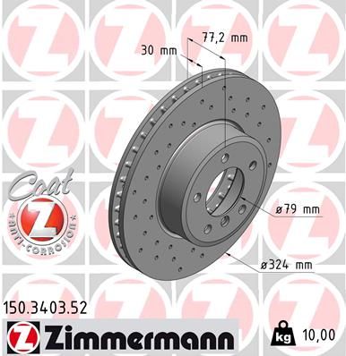 Гальмівний диск ZIMMERMANN 150.3403.52