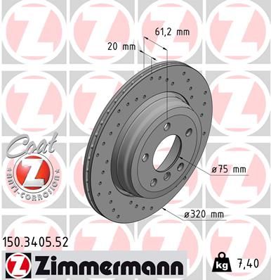 Brake Disc ZIMMERMANN 150.3405.52
