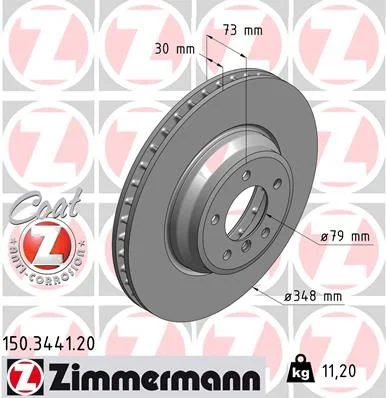 Stabdžių diskas ZIMMERMANN 150.3441.20