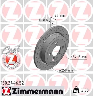 Stabdžių diskas ZIMMERMANN 150.3446.52