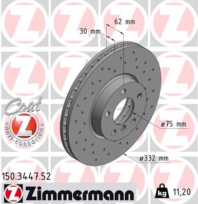 Stabdžių diskas ZIMMERMANN 150.3447.52