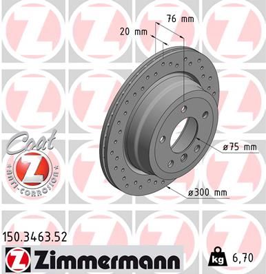 Stabdžių diskas ZIMMERMANN 150.3463.52