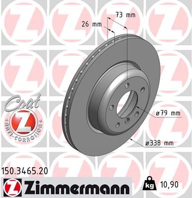 Stabdžių diskas ZIMMERMANN 150.3465.20