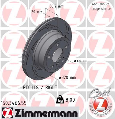 Stabdžių diskas ZIMMERMANN 150.3466.55