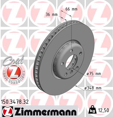 Brake Disc ZIMMERMANN 150.3478.32