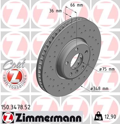 Brake Disc ZIMMERMANN 150.3478.52