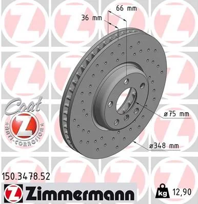 Stabdžių diskas ZIMMERMANN 150.3478.52