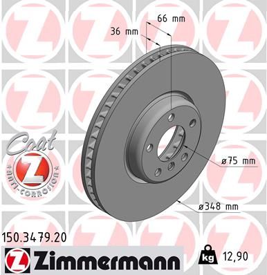 Stabdžių diskas ZIMMERMANN 150.3479.20