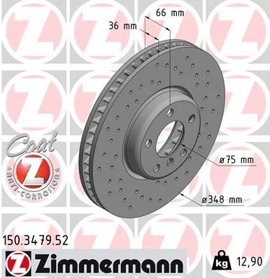 Stabdžių diskas ZIMMERMANN 150.3479.52