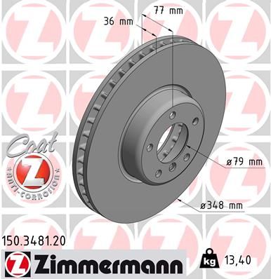 Stabdžių diskas ZIMMERMANN 150.3481.20