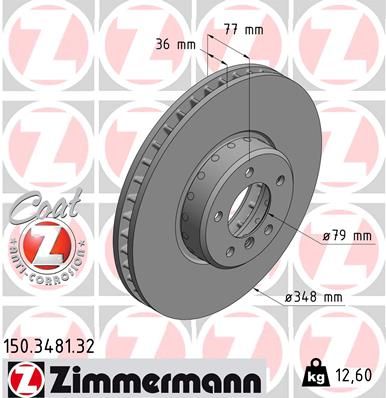 Гальмівний диск ZIMMERMANN 150.3481.32