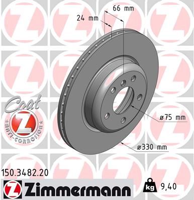 Stabdžių diskas ZIMMERMANN 150.3482.20