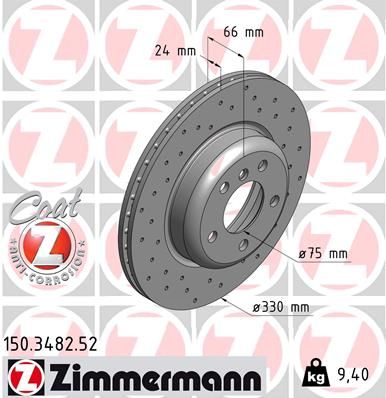 Brake Disc ZIMMERMANN 150.3482.52