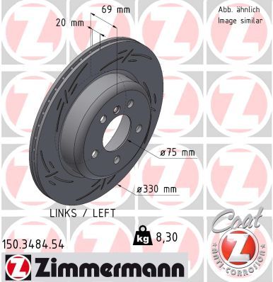 Гальмівний диск ZIMMERMANN 150.3484.54