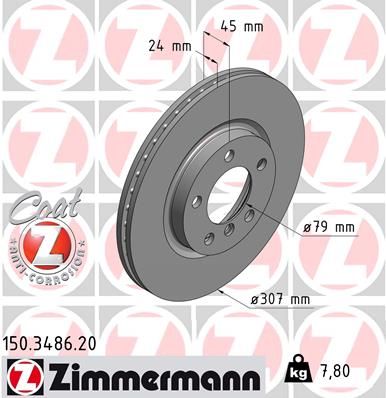 Stabdžių diskas ZIMMERMANN 150.3486.20